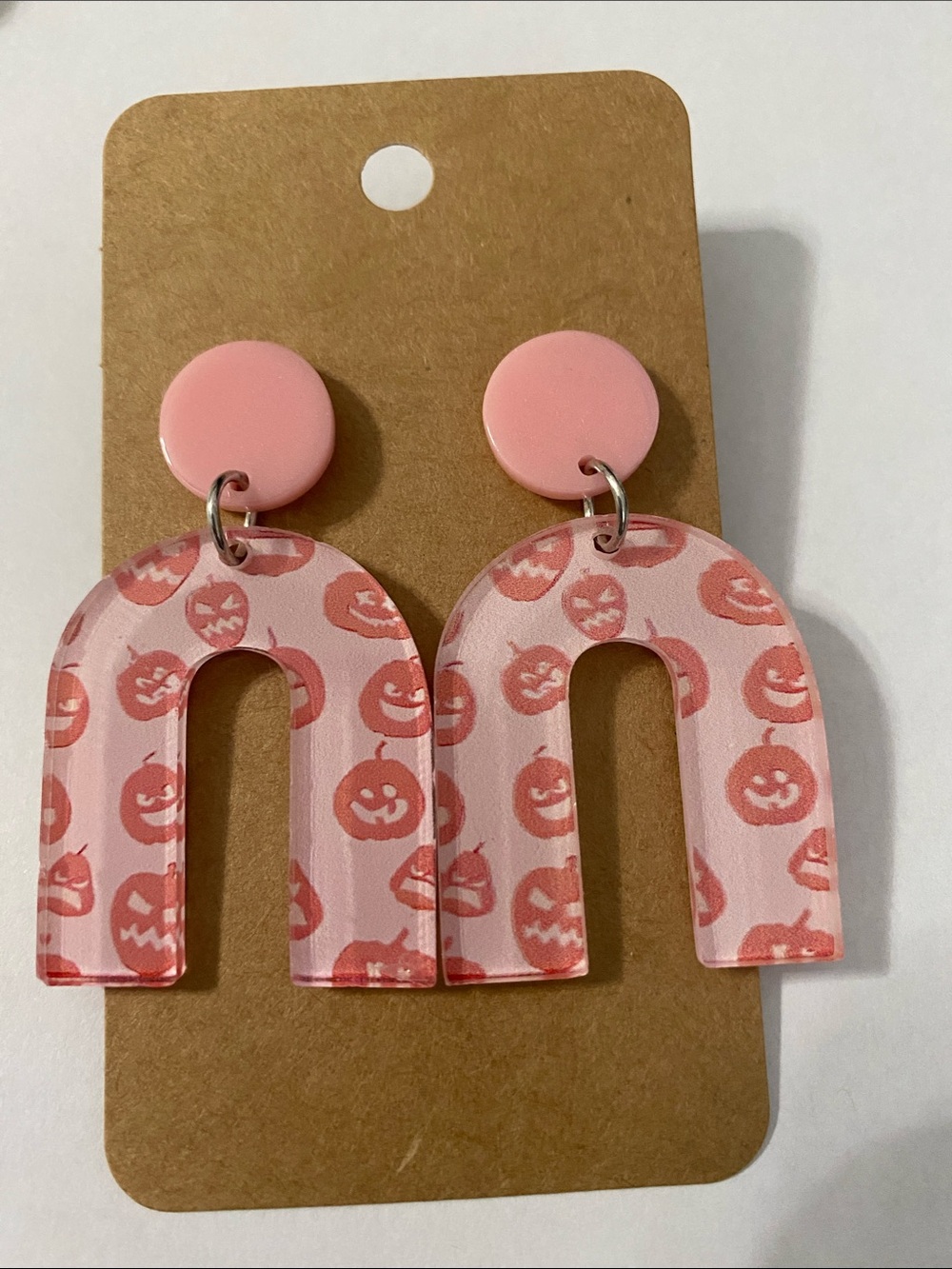 Pumpkin Light Pink Earrings - Picture 2 of 3